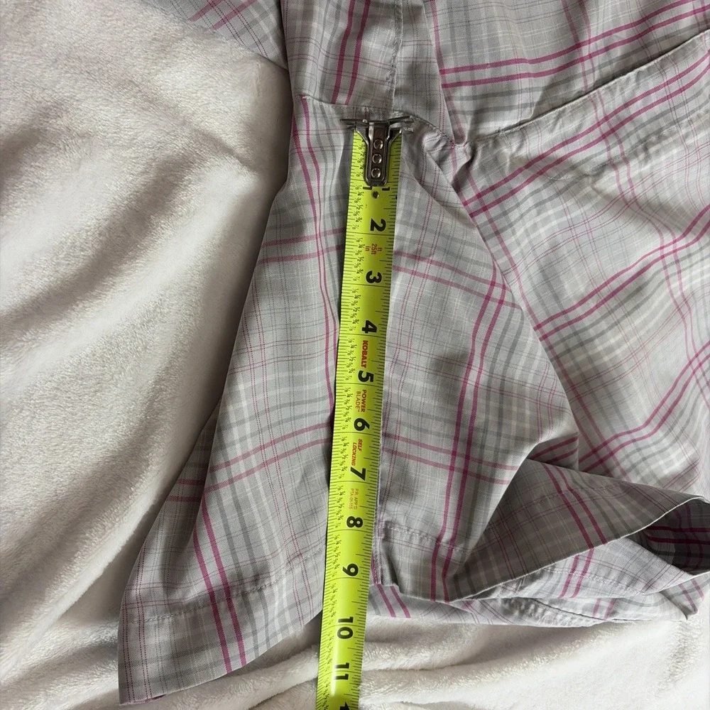 PGA Tour Men's Golf Shorts Size 42 Gray/Pink‎ Plaid Flat Front Polyester